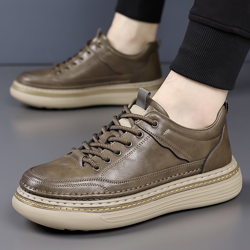 Men's Trendy Lightweight Soft-Soled Sports Casual Leather Shoes
